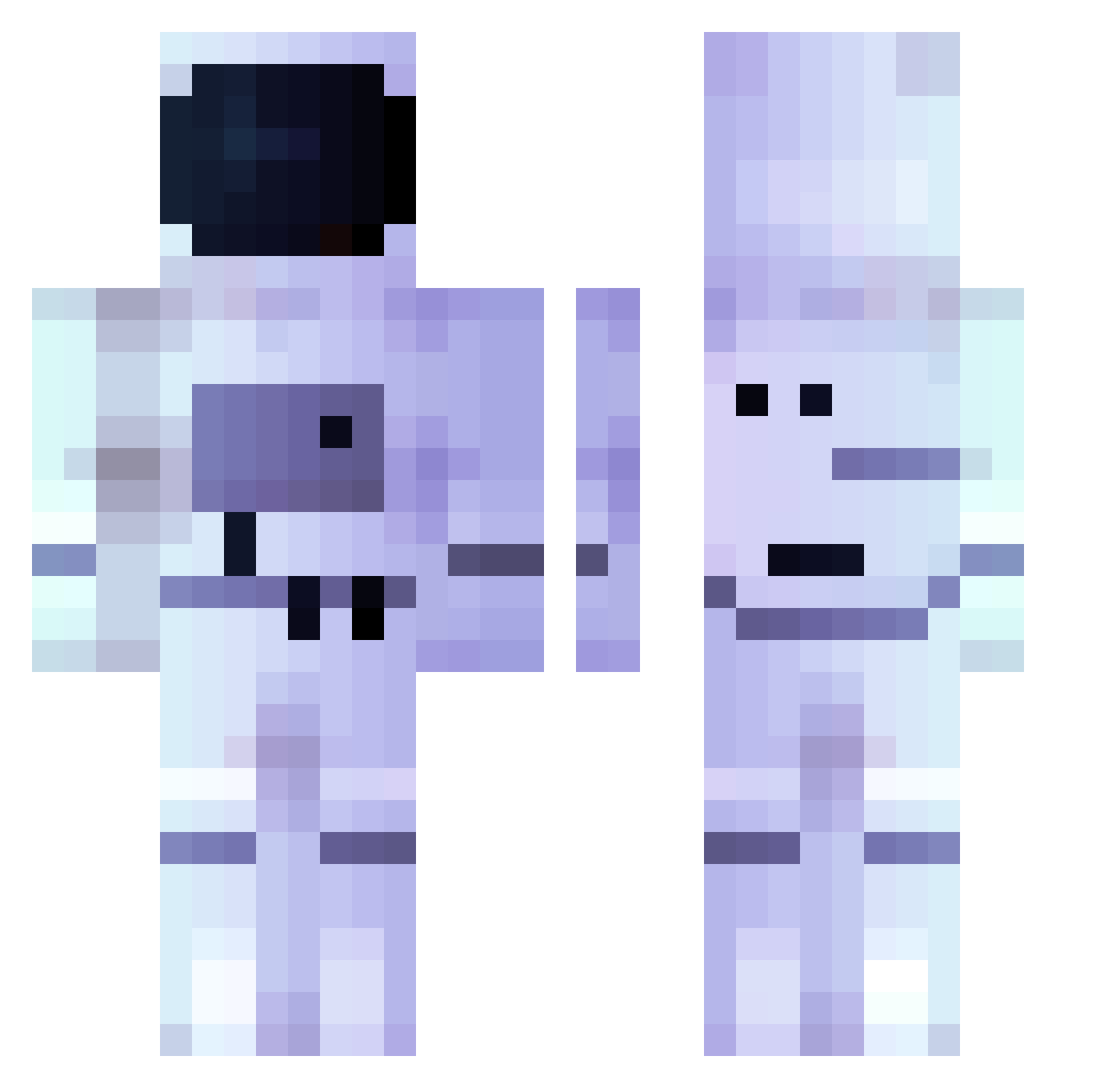 ColeisBoot Minecraft skin, front and back view