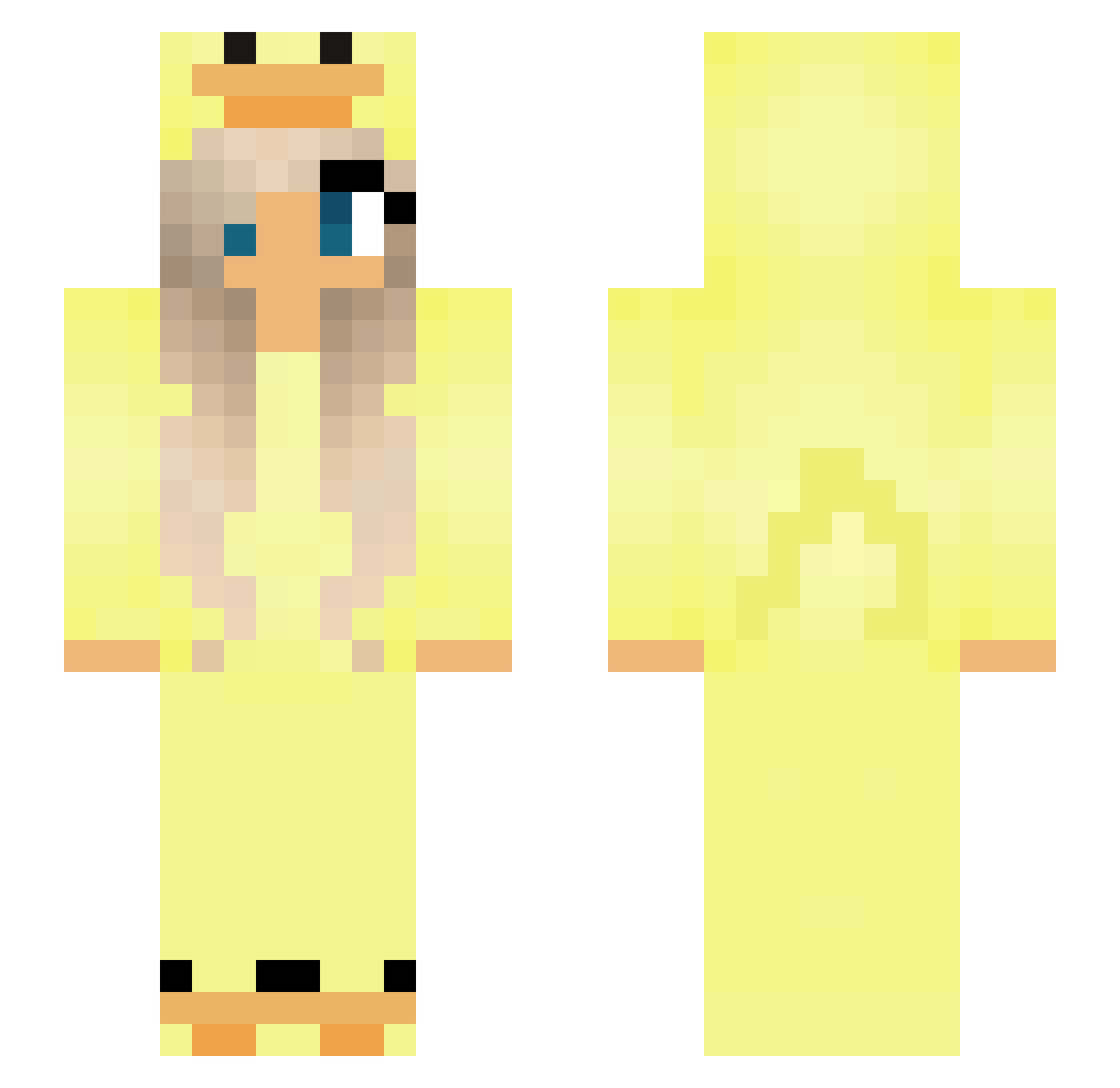 LadyGrodan Minecraft skin, front and back view