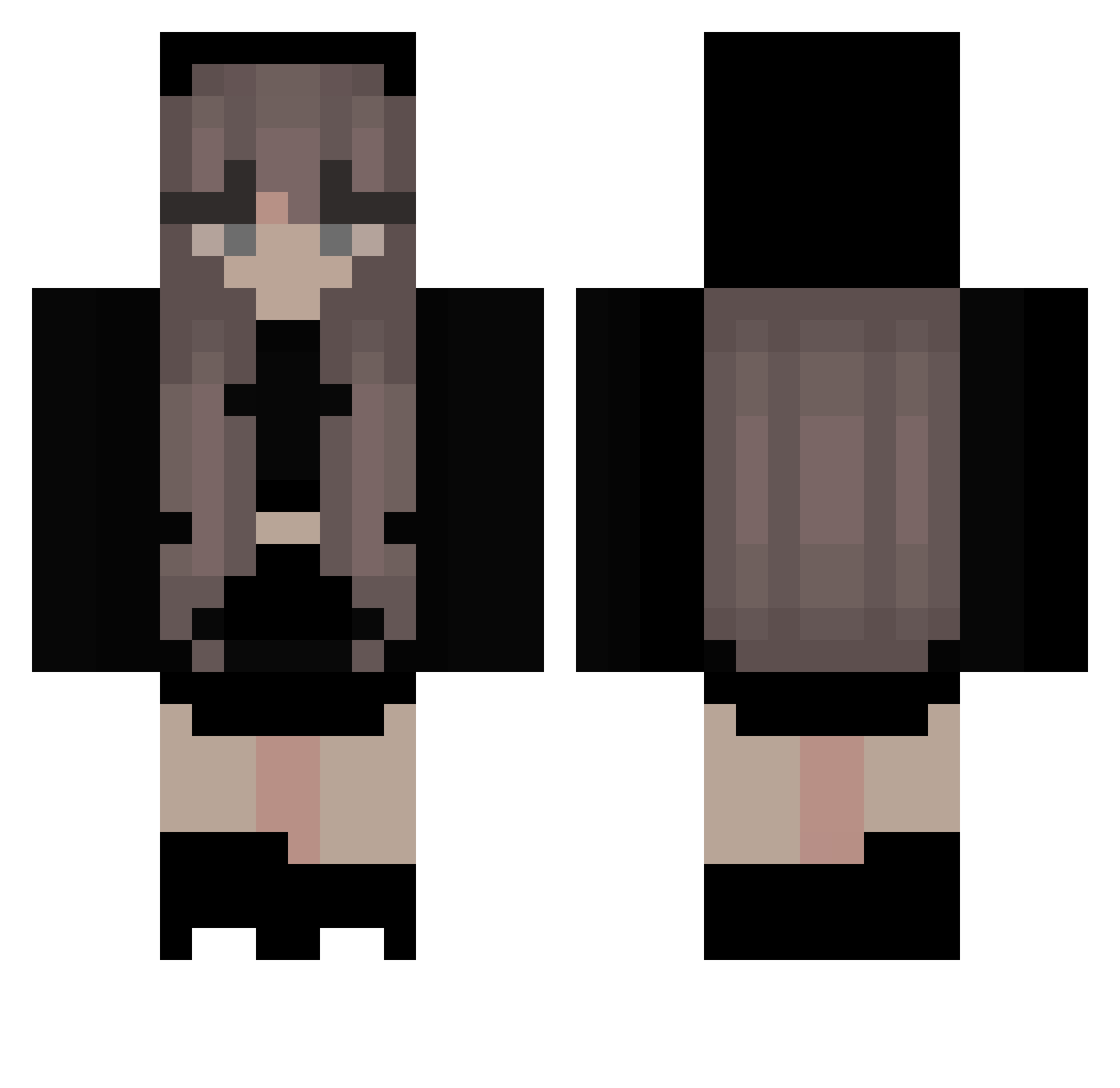 yeetorio Minecraft skin, front and back view