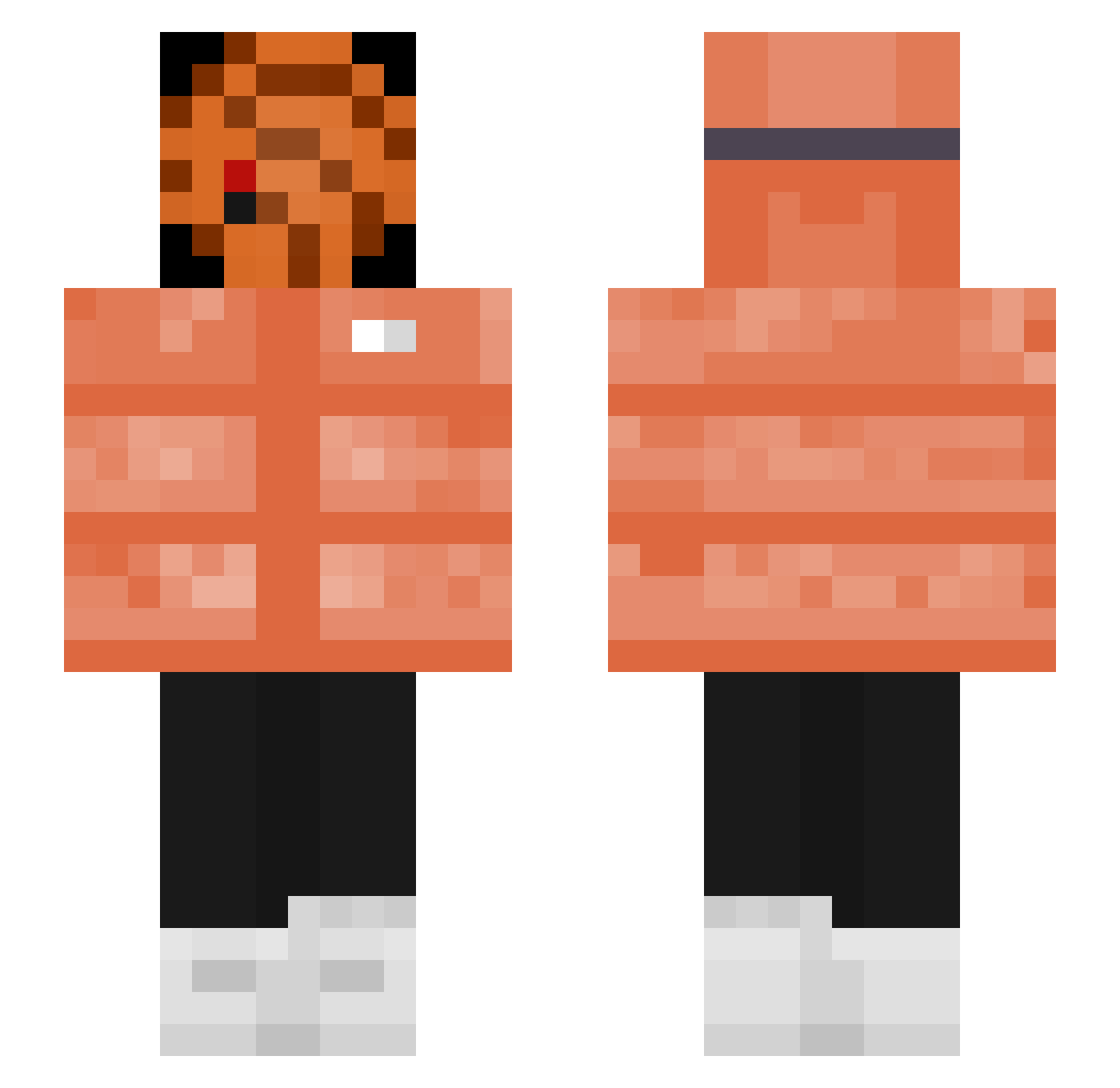 Sk3tchie Minecraft skin, front and back view