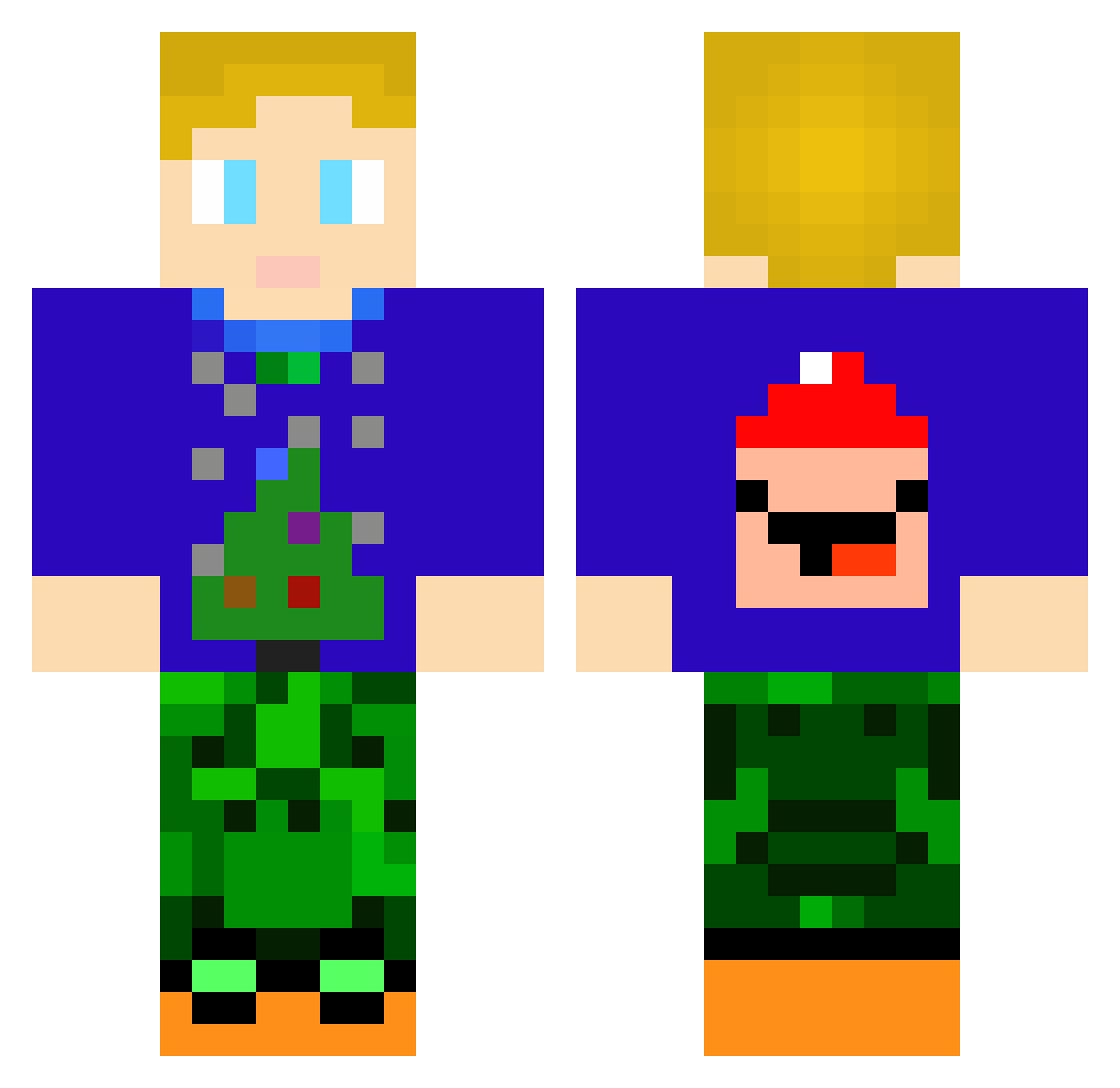 CraftyMouse5214 Minecraft skin, front and back view