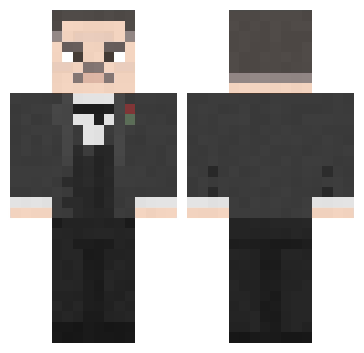 A_J_W_19 Minecraft skin, front and back view