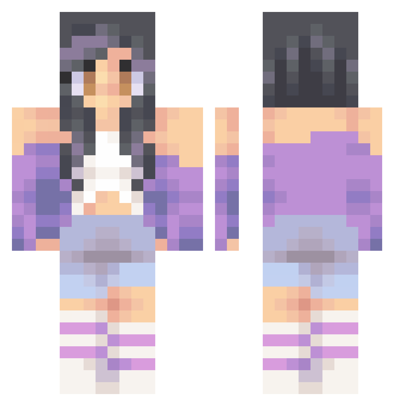 EsmaeForster Minecraft skin, front and back view