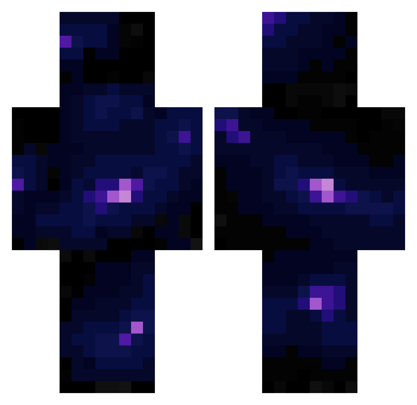 Blaizd Minecraft skin, front and back view