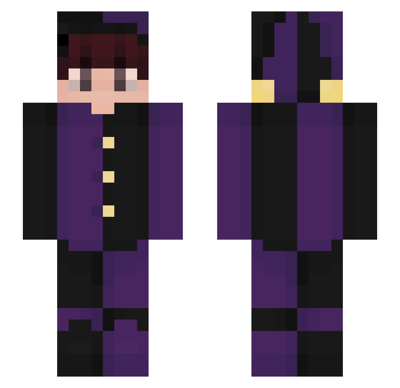 AnitaB7 Minecraft skin, front and back view