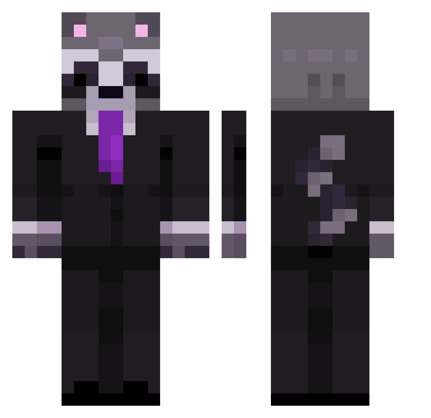 BananeTvs Minecraft skin, front and back view
