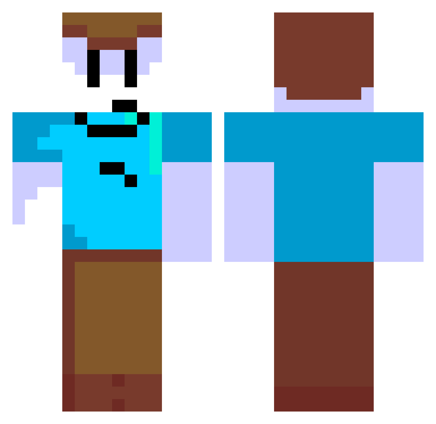 redward8 Minecraft skin, front and back view