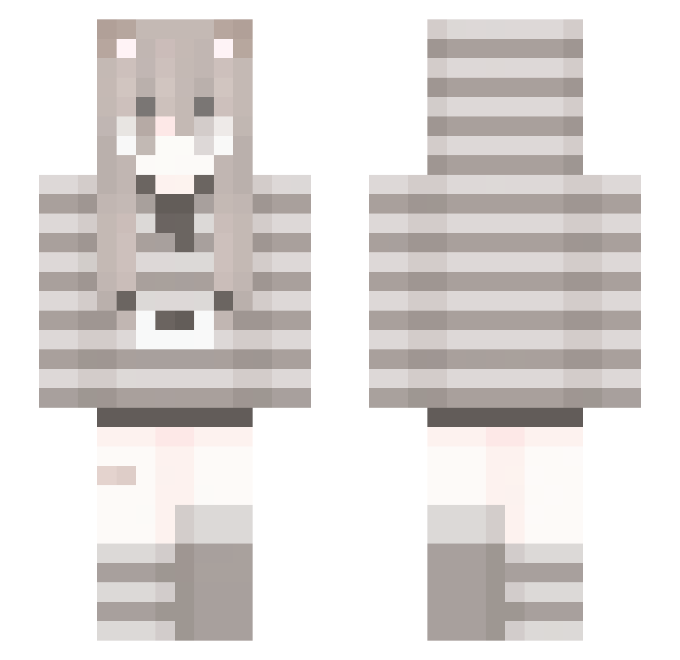 bubasur Minecraft skin, front and back view