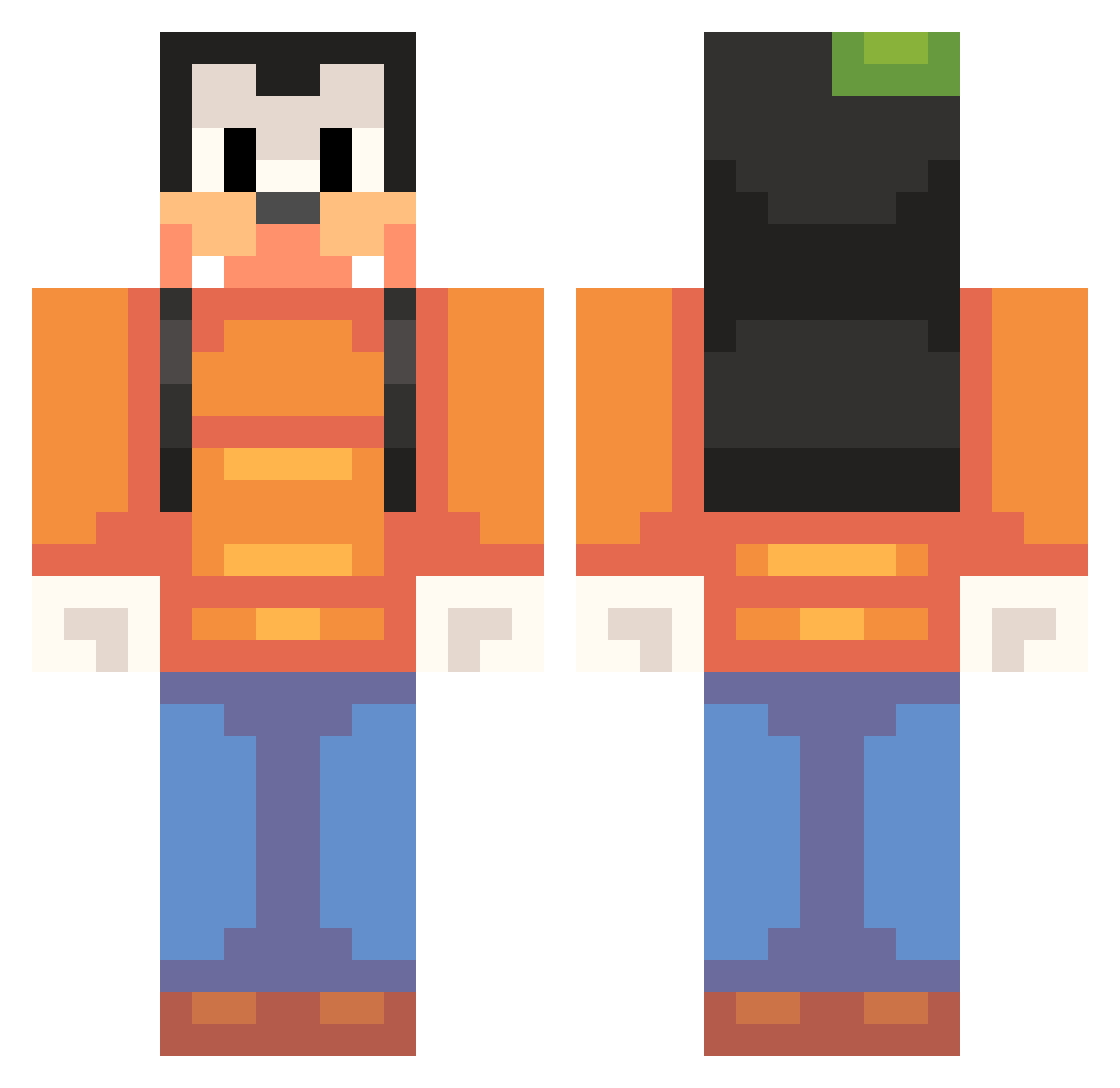 rositagameplays Minecraft skin, front and back view