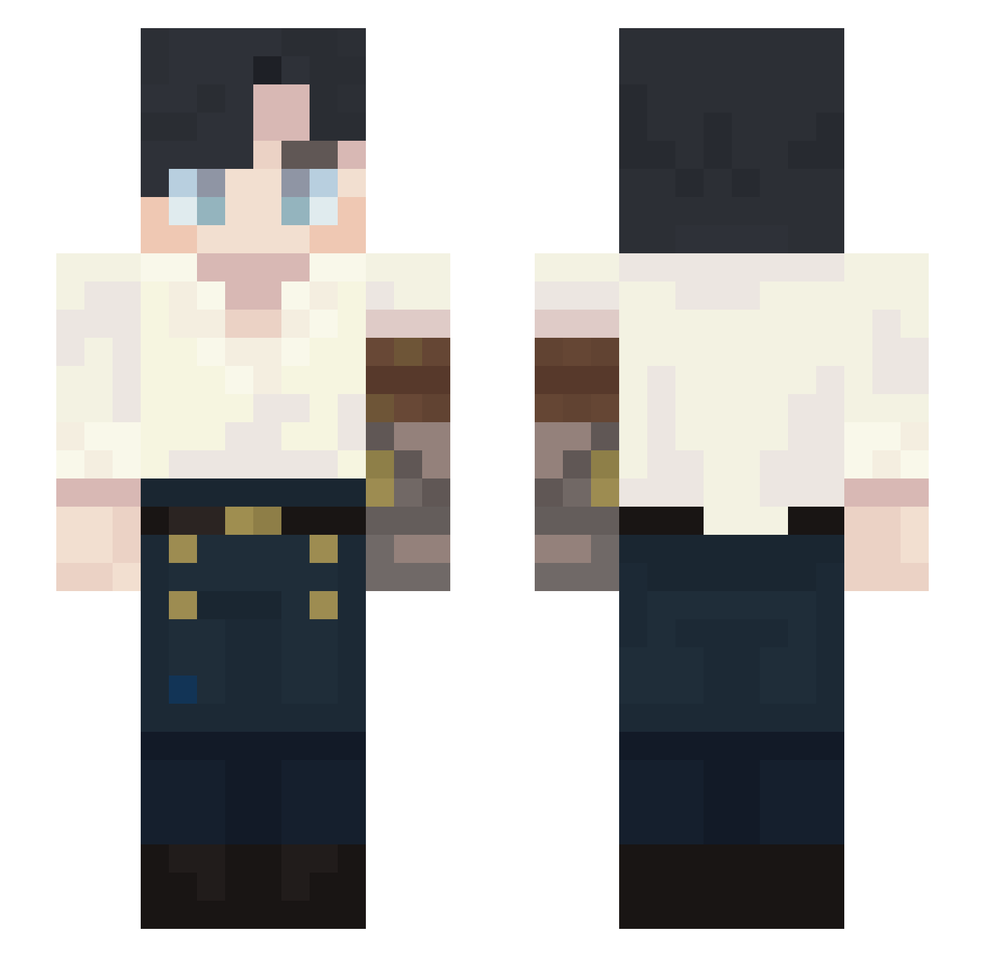 GleeperGlorp Minecraft skin, front and back view