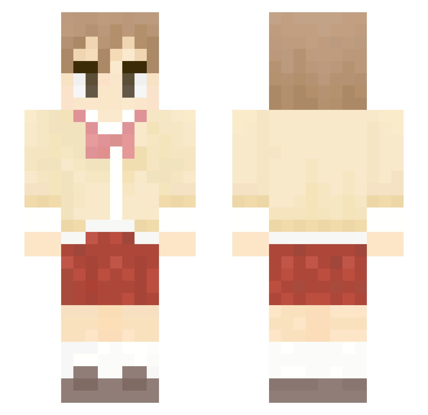 Jeditor Minecraft skin, front and back view