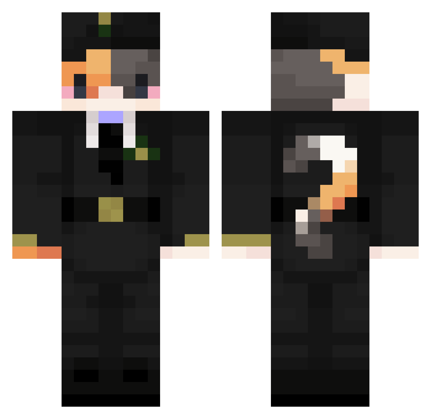 FemboyLT2 Minecraft skin, front and back view