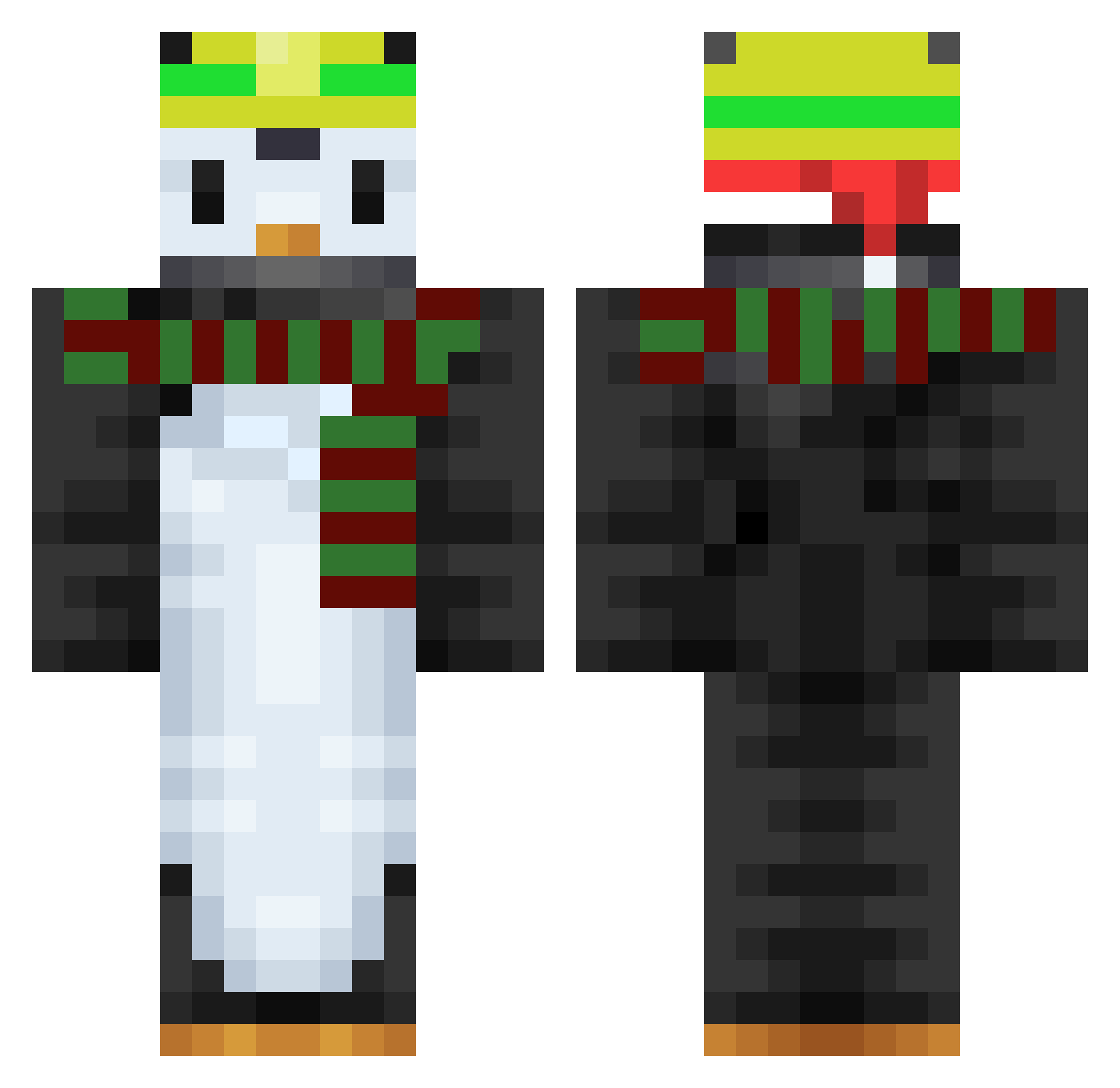 migon55 Minecraft skin, front and back view