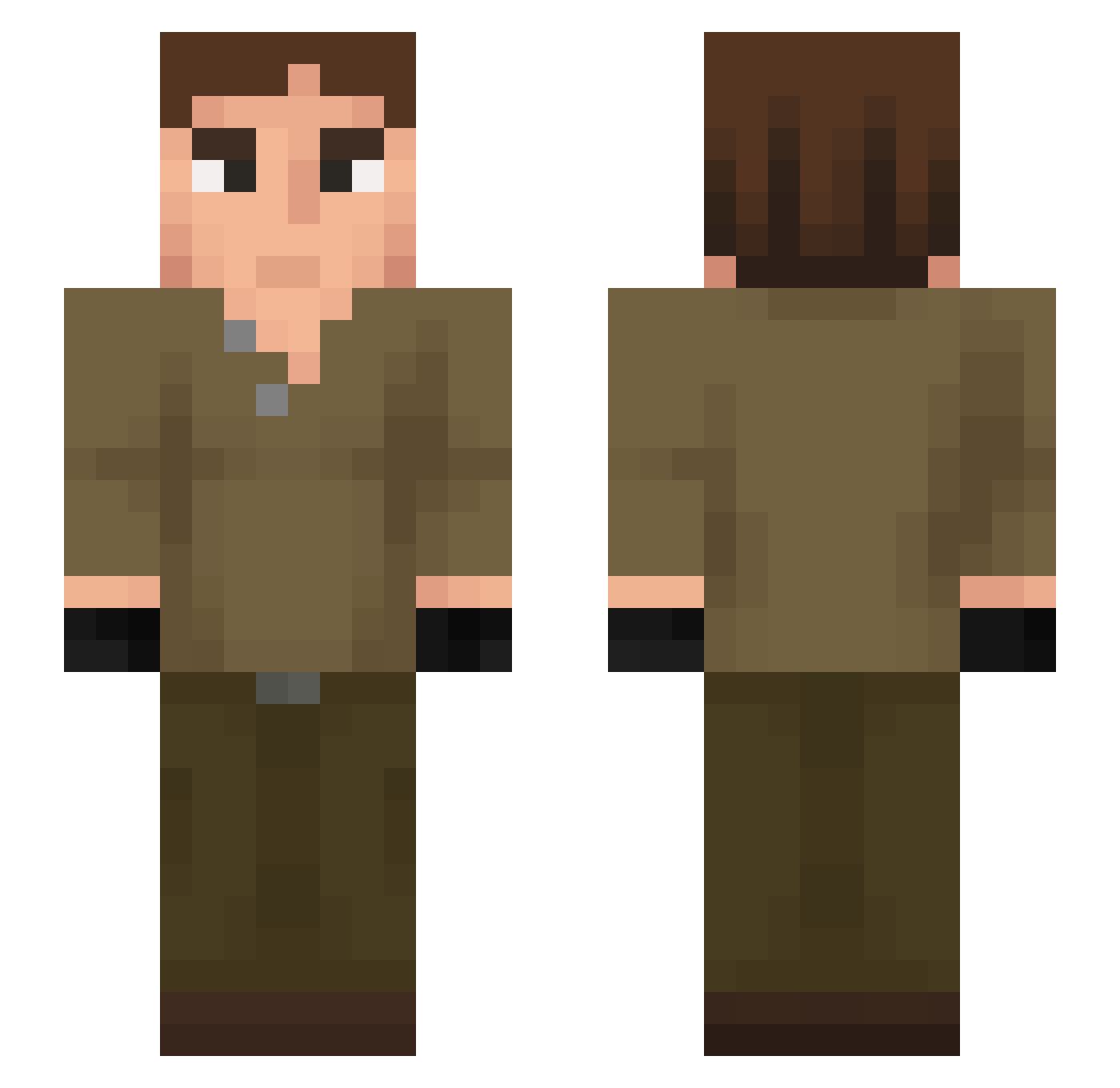 zxtha Minecraft skin, front and back view