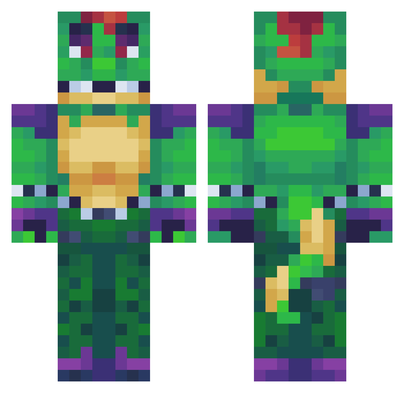 MontgomeryGat0r Minecraft skin, front and back view