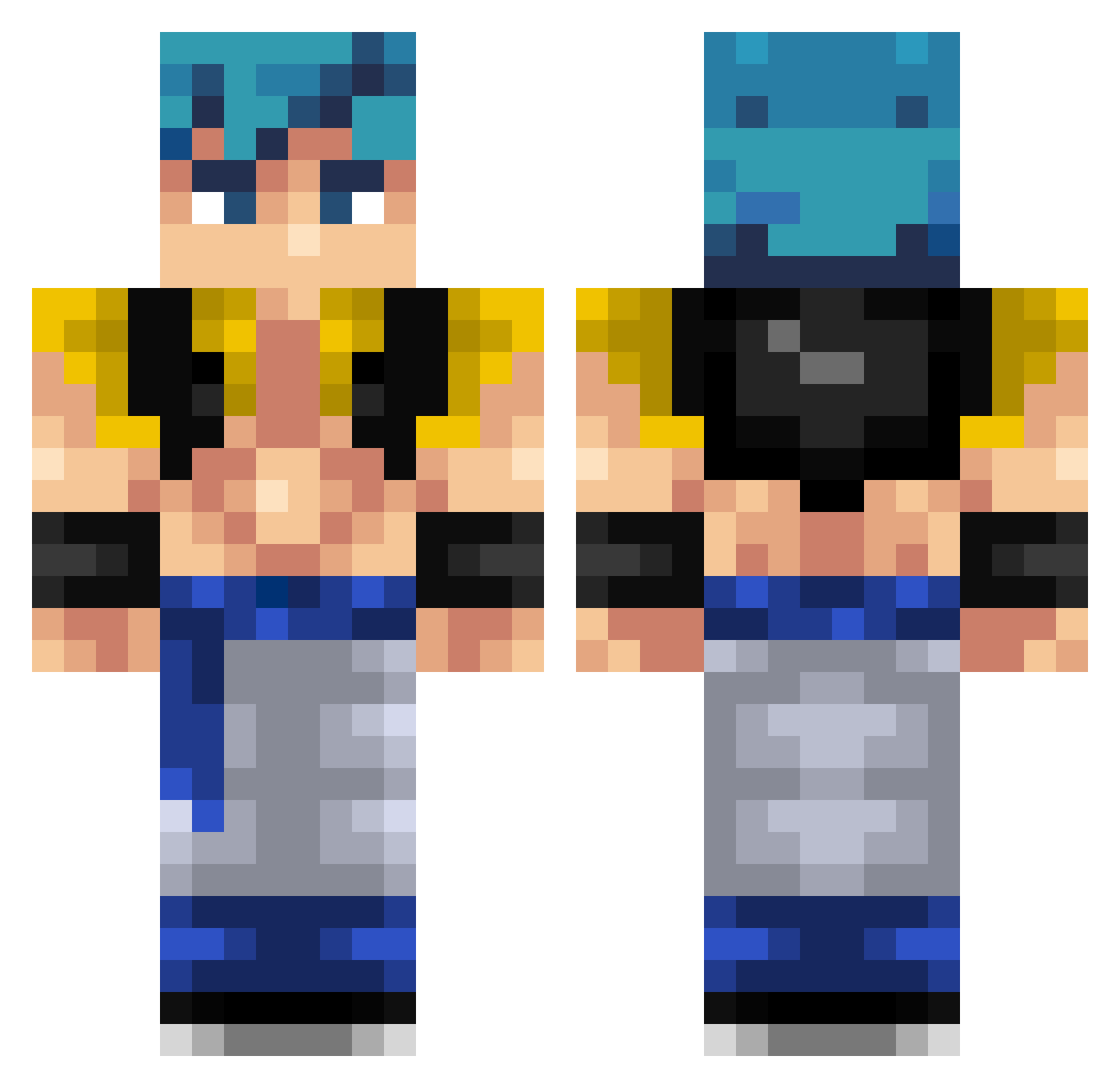 DOOJEE123 Minecraft skin, front and back view