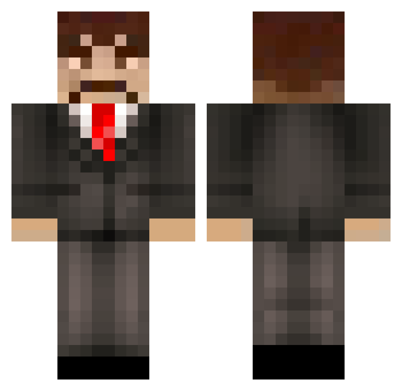 Farclos Minecraft skin, front and back view