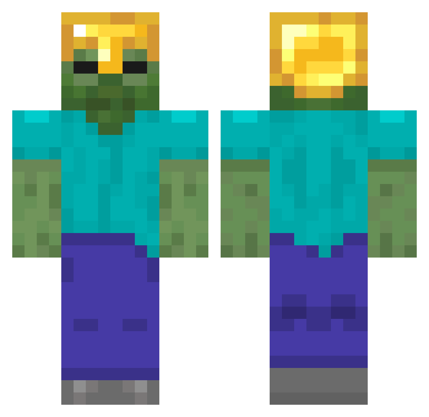 SubstanceAbuser6 Minecraft skin, front and back view