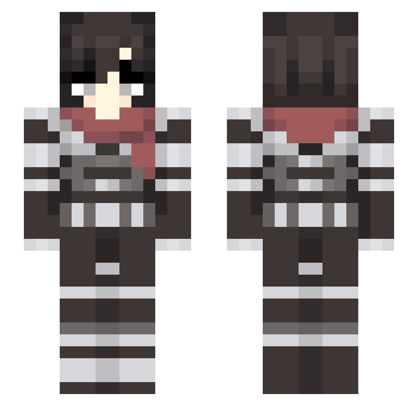 RosquillaC Minecraft skin, front and back view