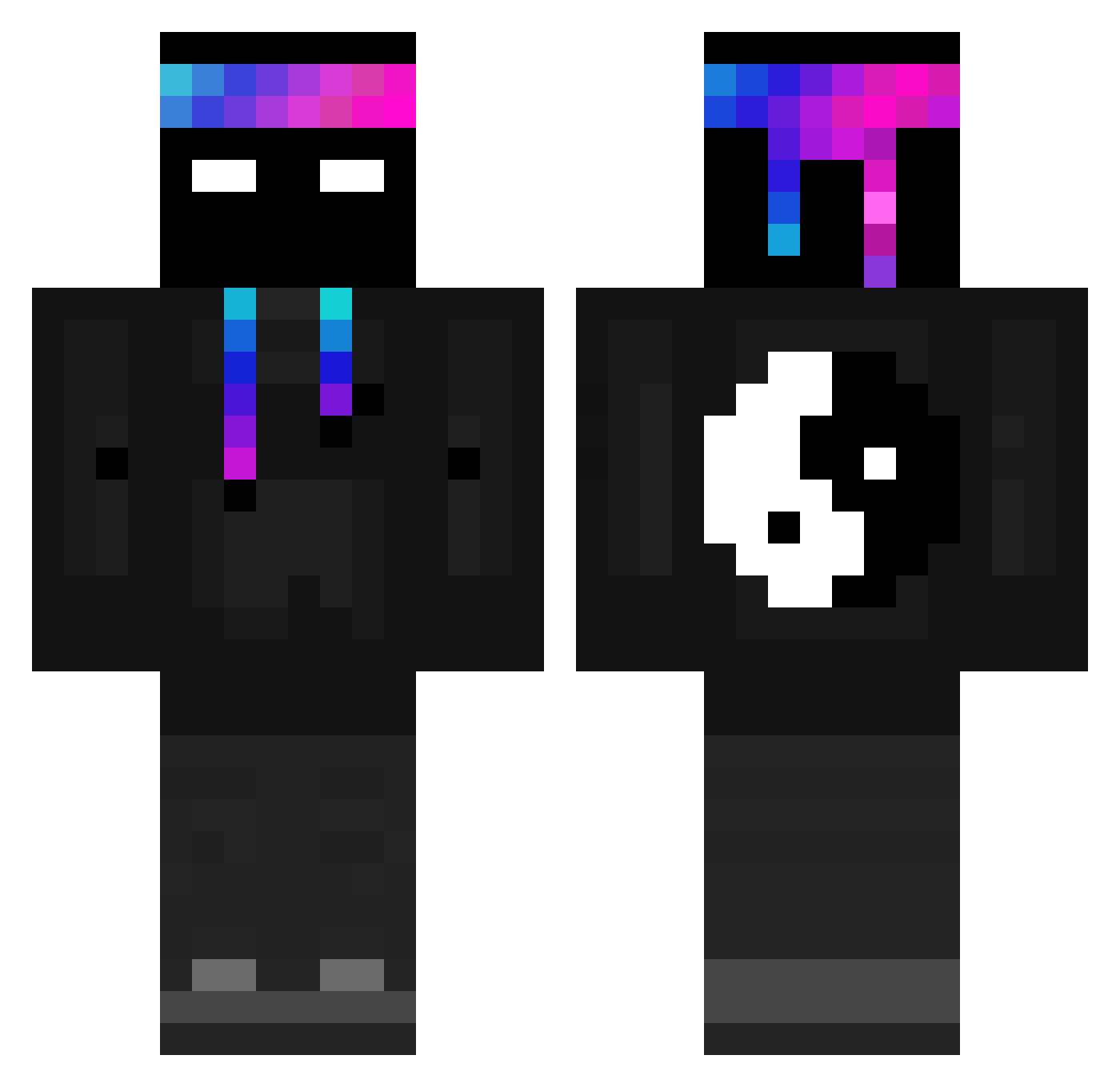 S3ix4 Minecraft skin, front and back view