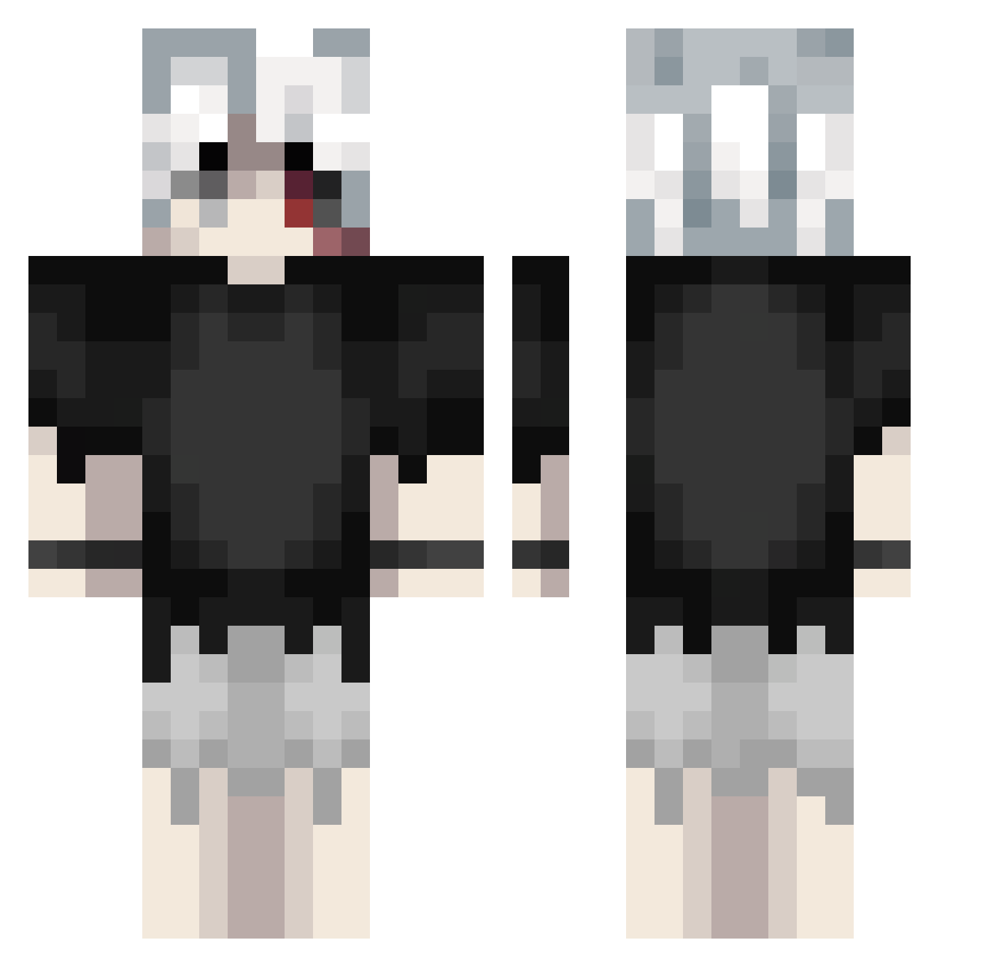 sekiinn Minecraft skin, front and back view