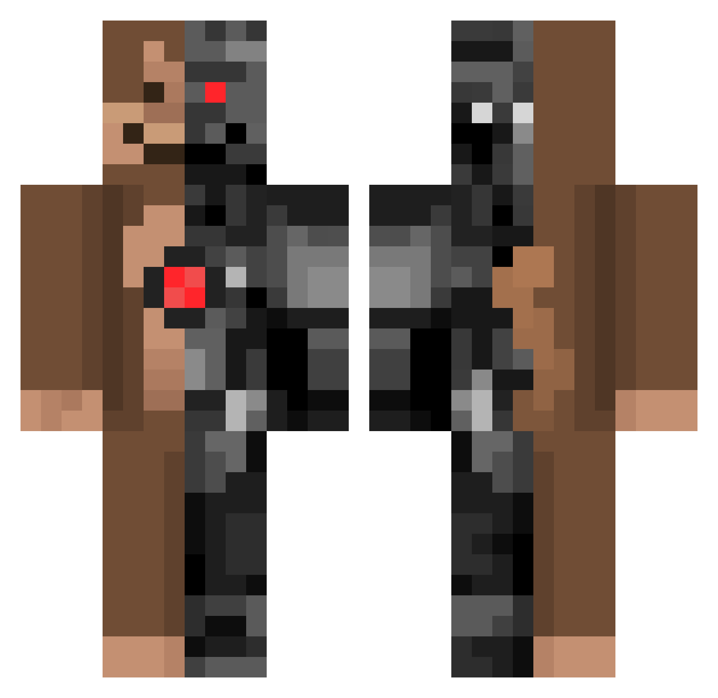 MonkeiDoo Minecraft skin, front and back view