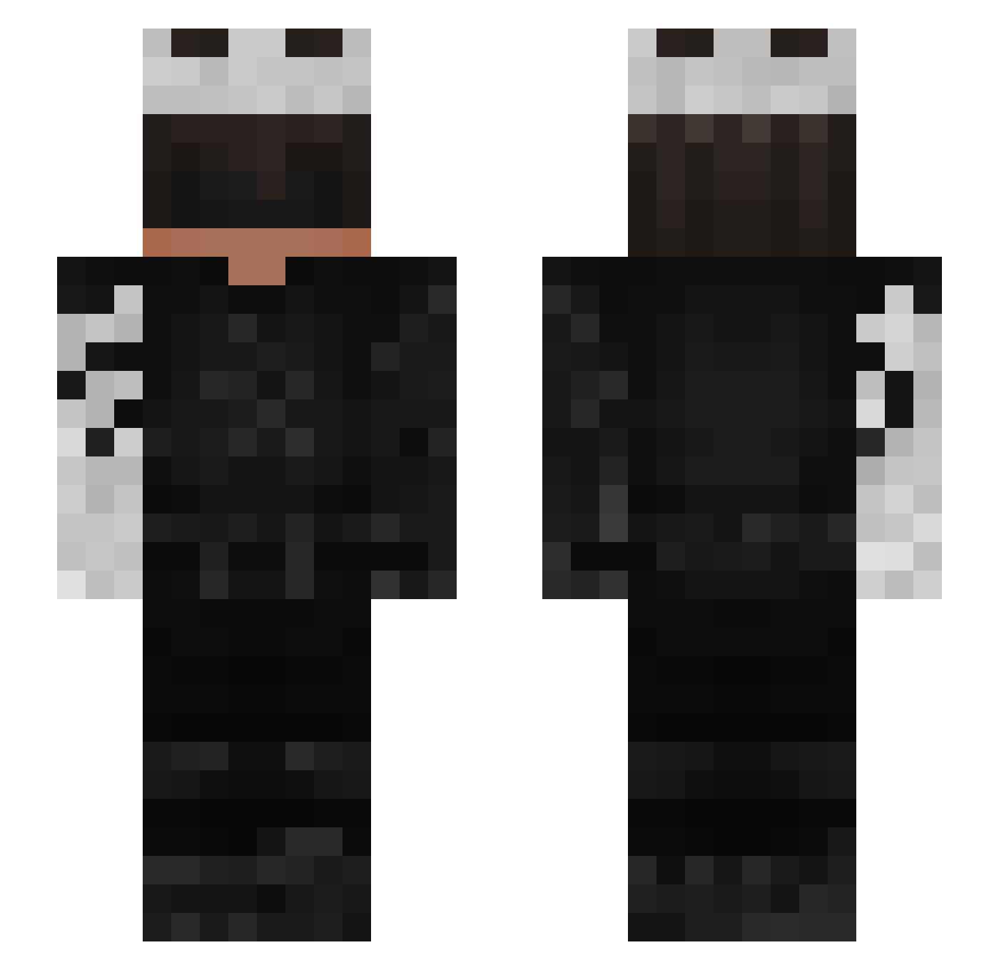 Papryka_Jalapeno Minecraft skin, front and back view