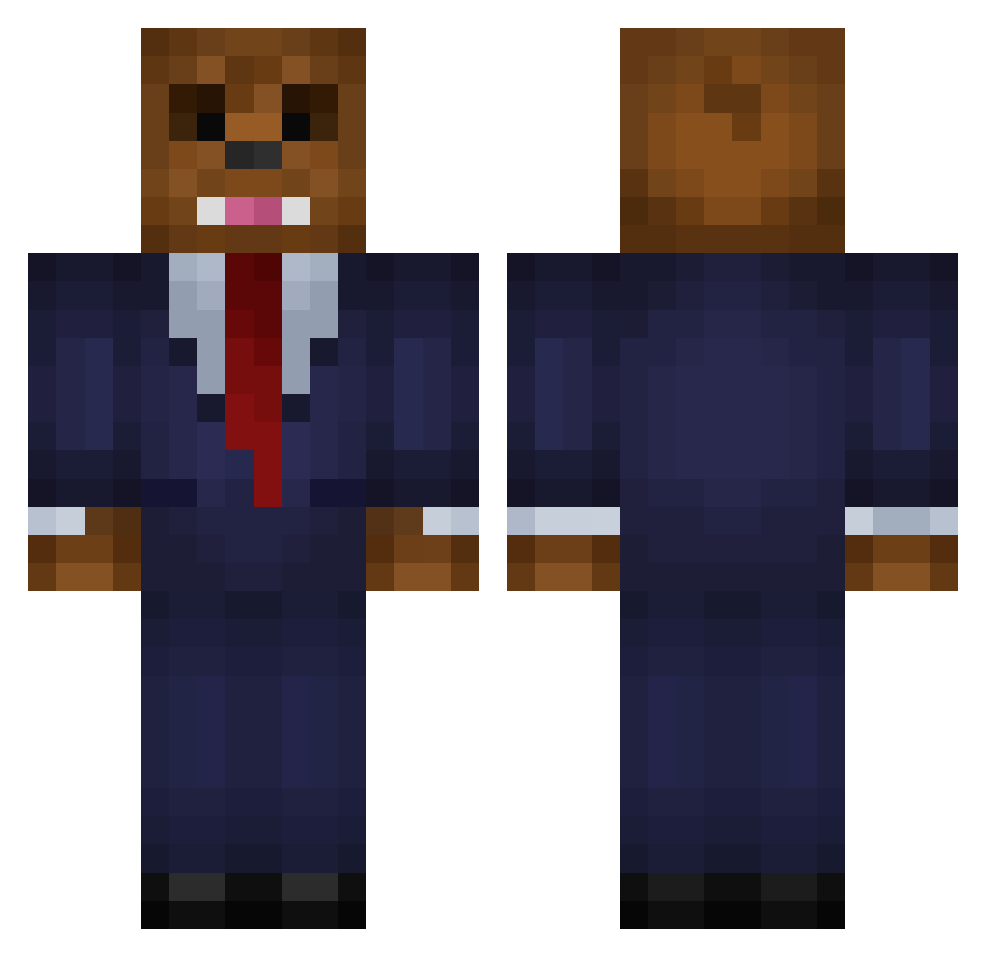 JeromeASF Minecraft skin, front and back view