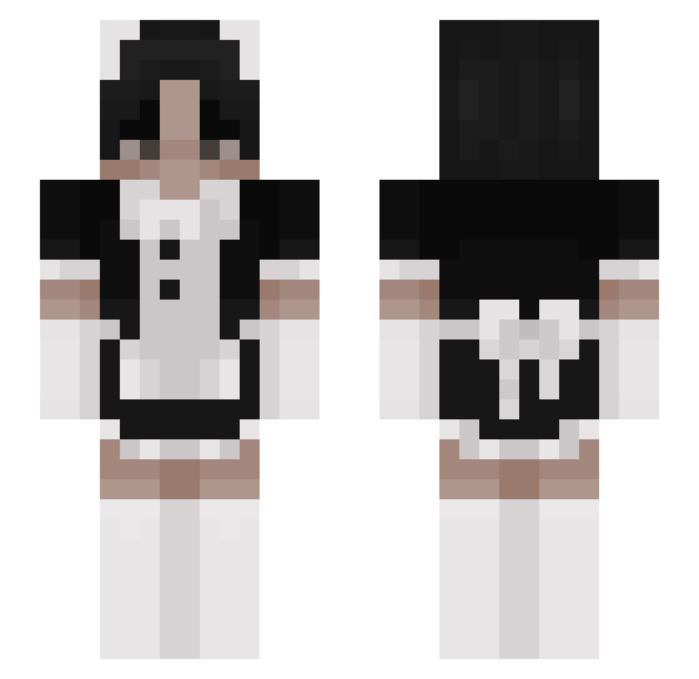 Talk2MyHand69 Minecraft skin, front and back view