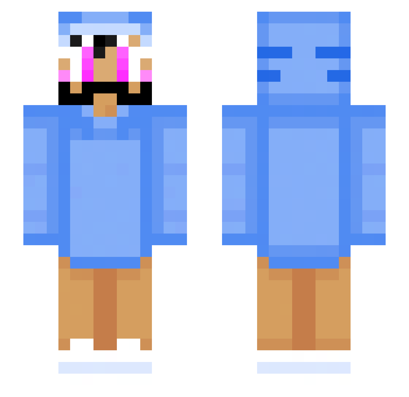 Plenjter Minecraft skin, front and back view