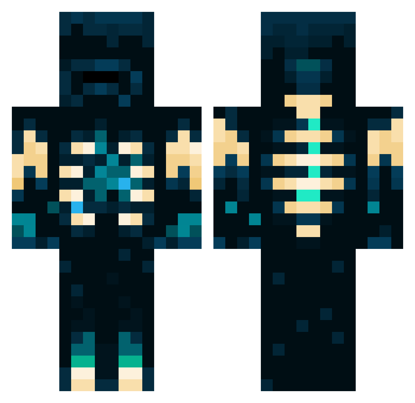 EquusRaptor Minecraft skin, front and back view