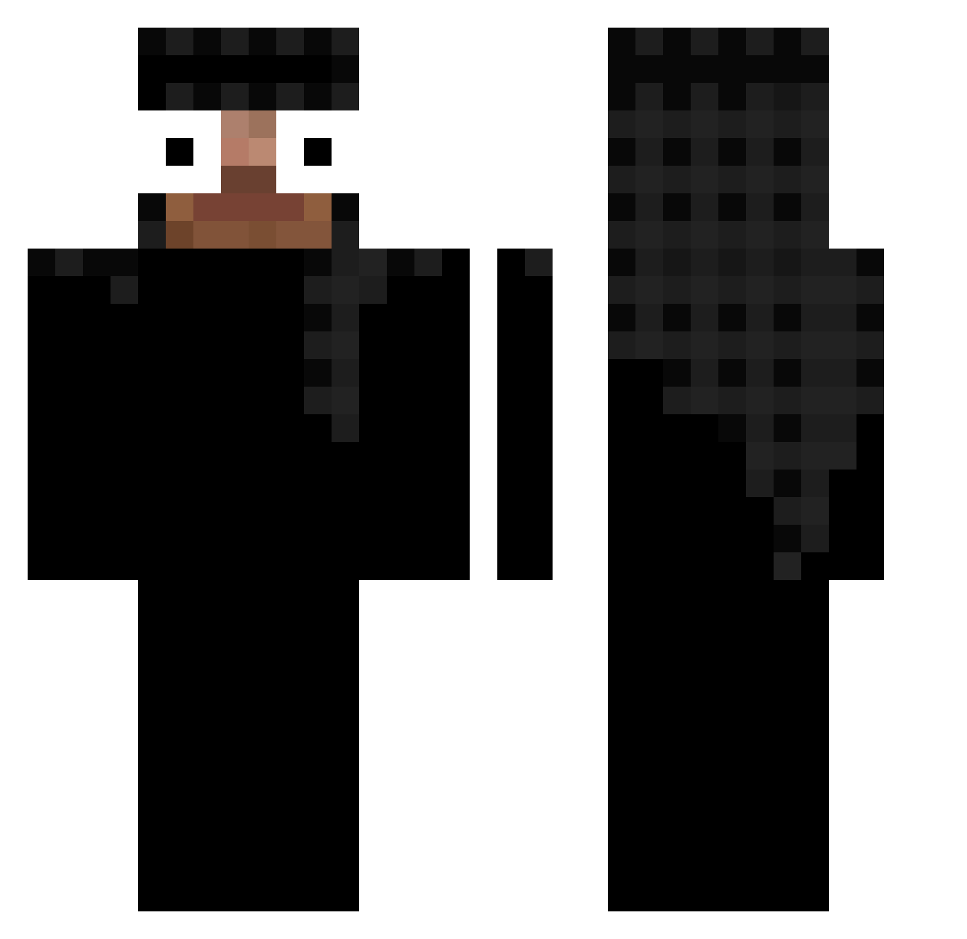 AntonyVisual Minecraft skin, front and back view