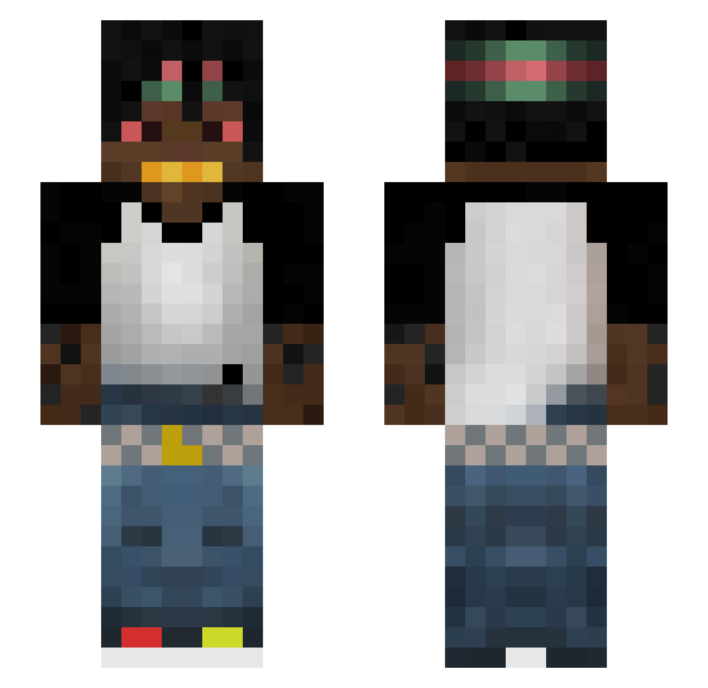 69jesus69 Minecraft skin, front and back view