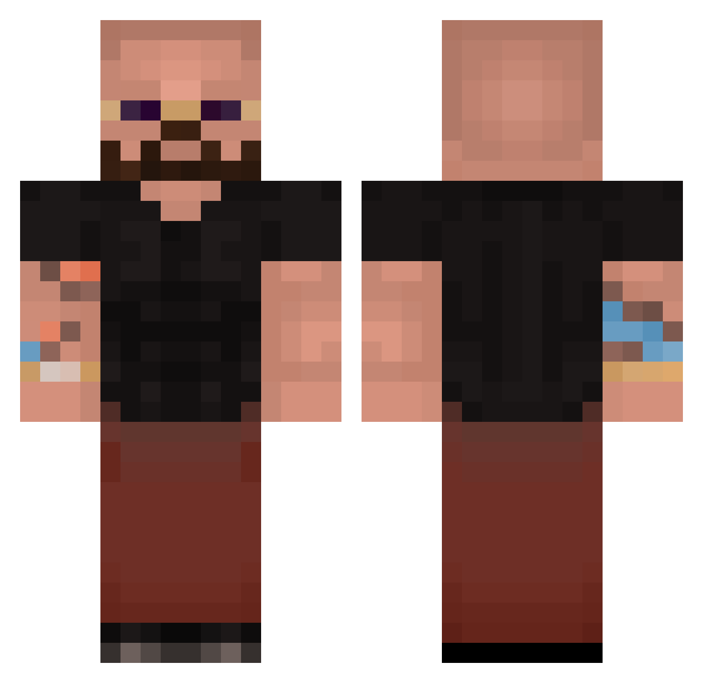 ThatRakoon Minecraft skin, front and back view