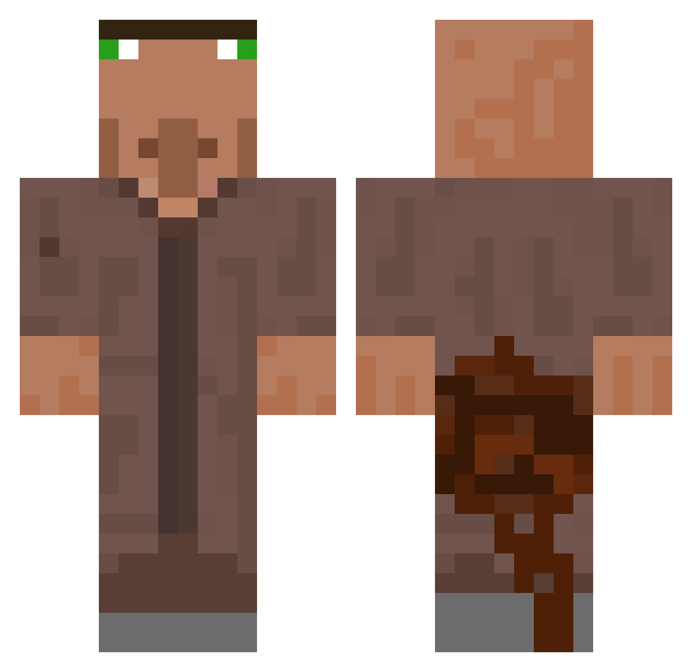 Ted4a Minecraft skin, front and back view