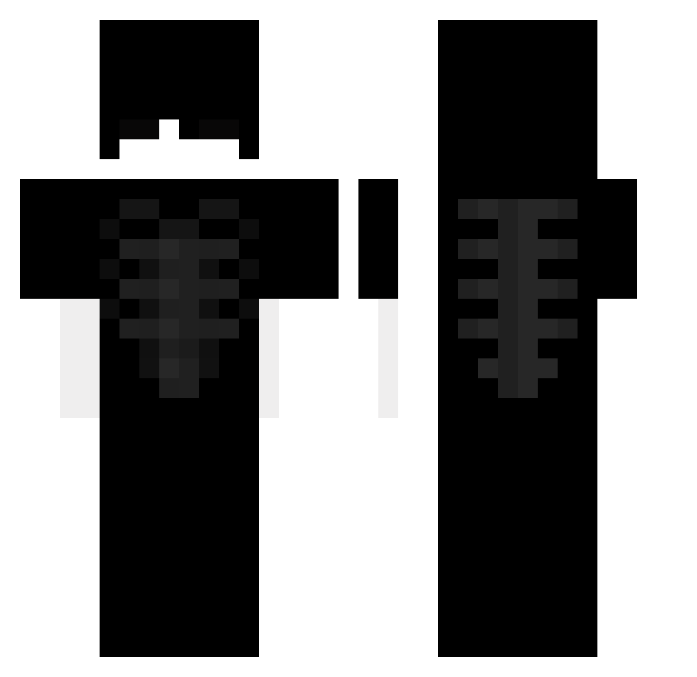 ClappingBunda Minecraft skin, front and back view