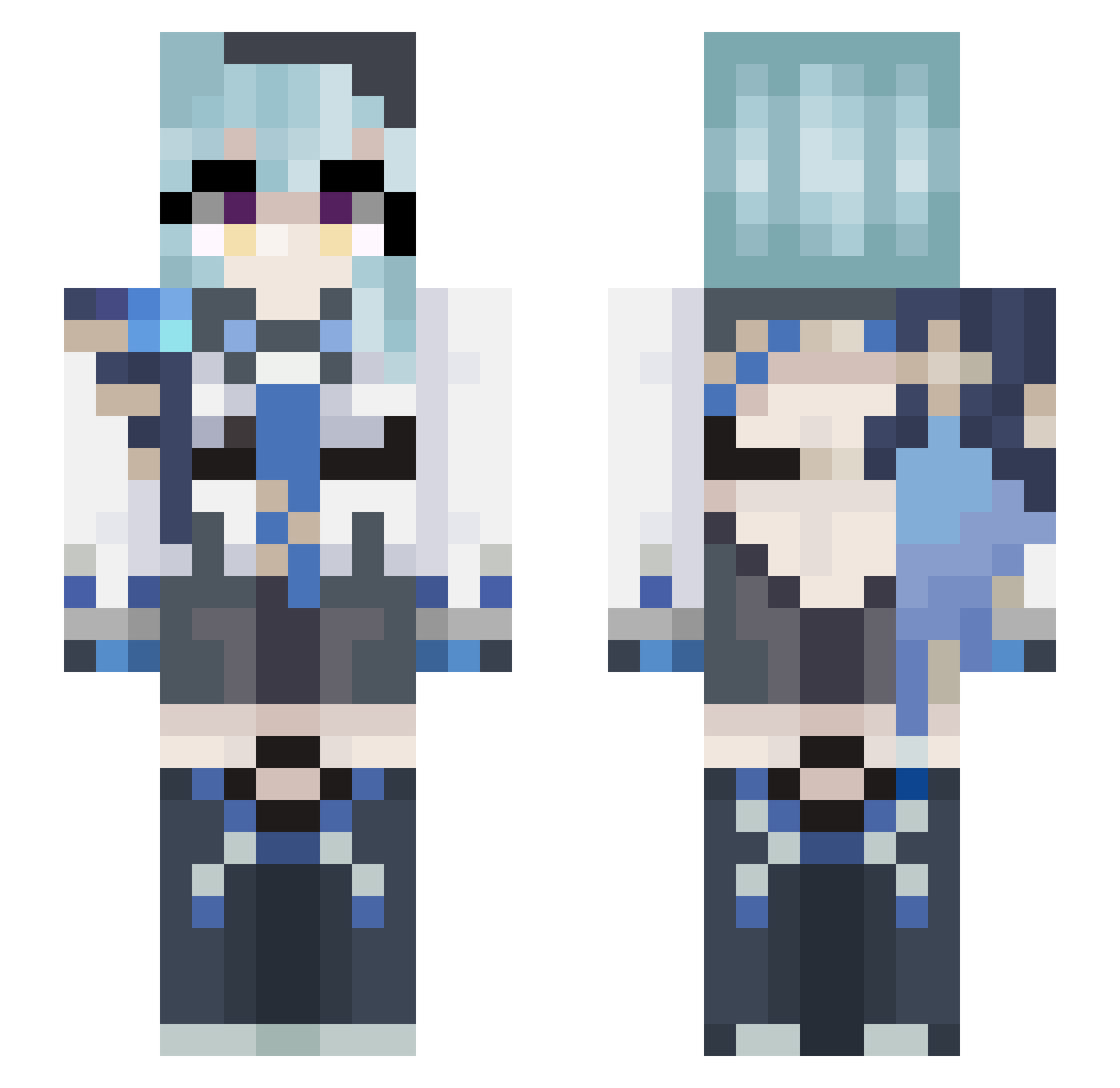 tomioka123 Minecraft skin, front and back view