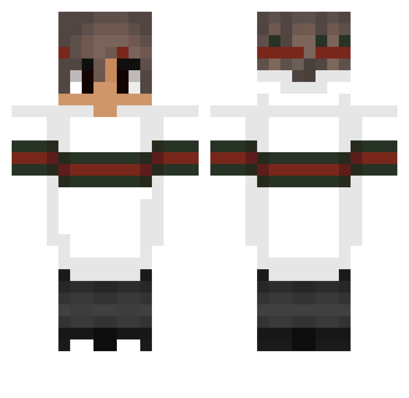 quickzx Minecraft skin, front and back view