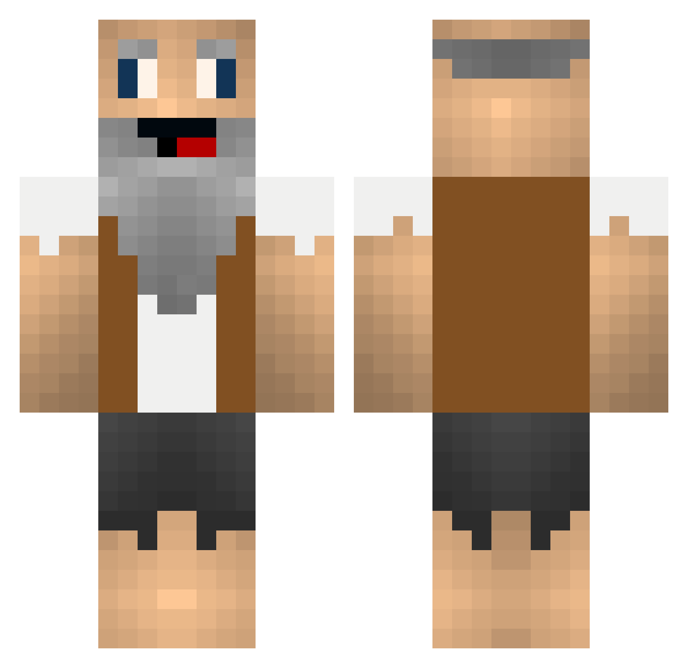 Virtually Minecraft skin, front and back view