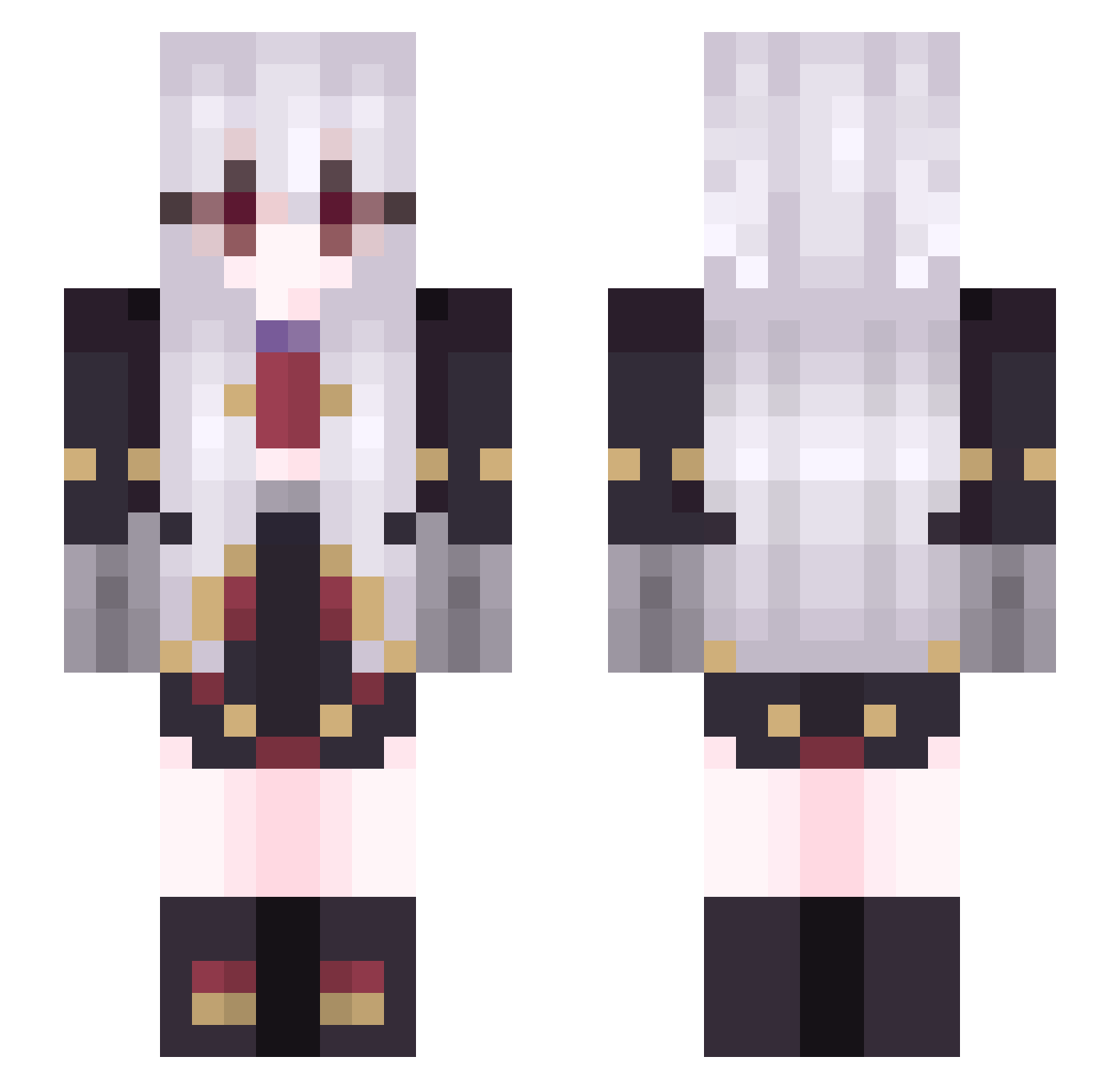 Shikimi_Chan Minecraft skin, front and back view