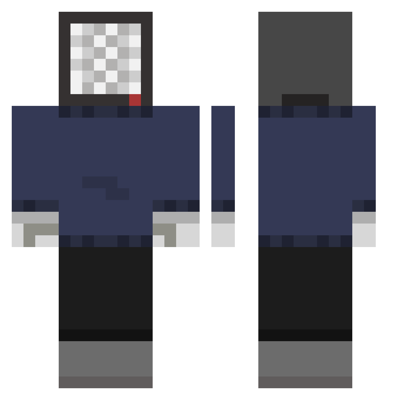 THE1SLER Minecraft skin, front and back view