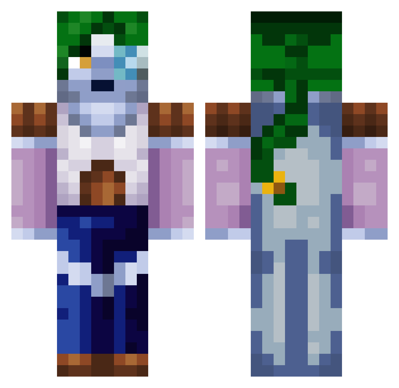 DemonBoi1 Minecraft skin, front and back view