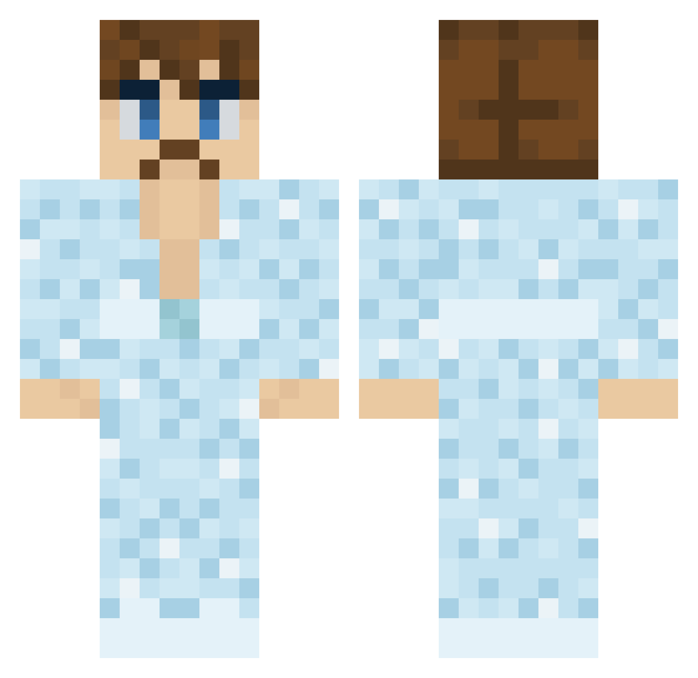 JrzGamerNL Minecraft skin, front and back view