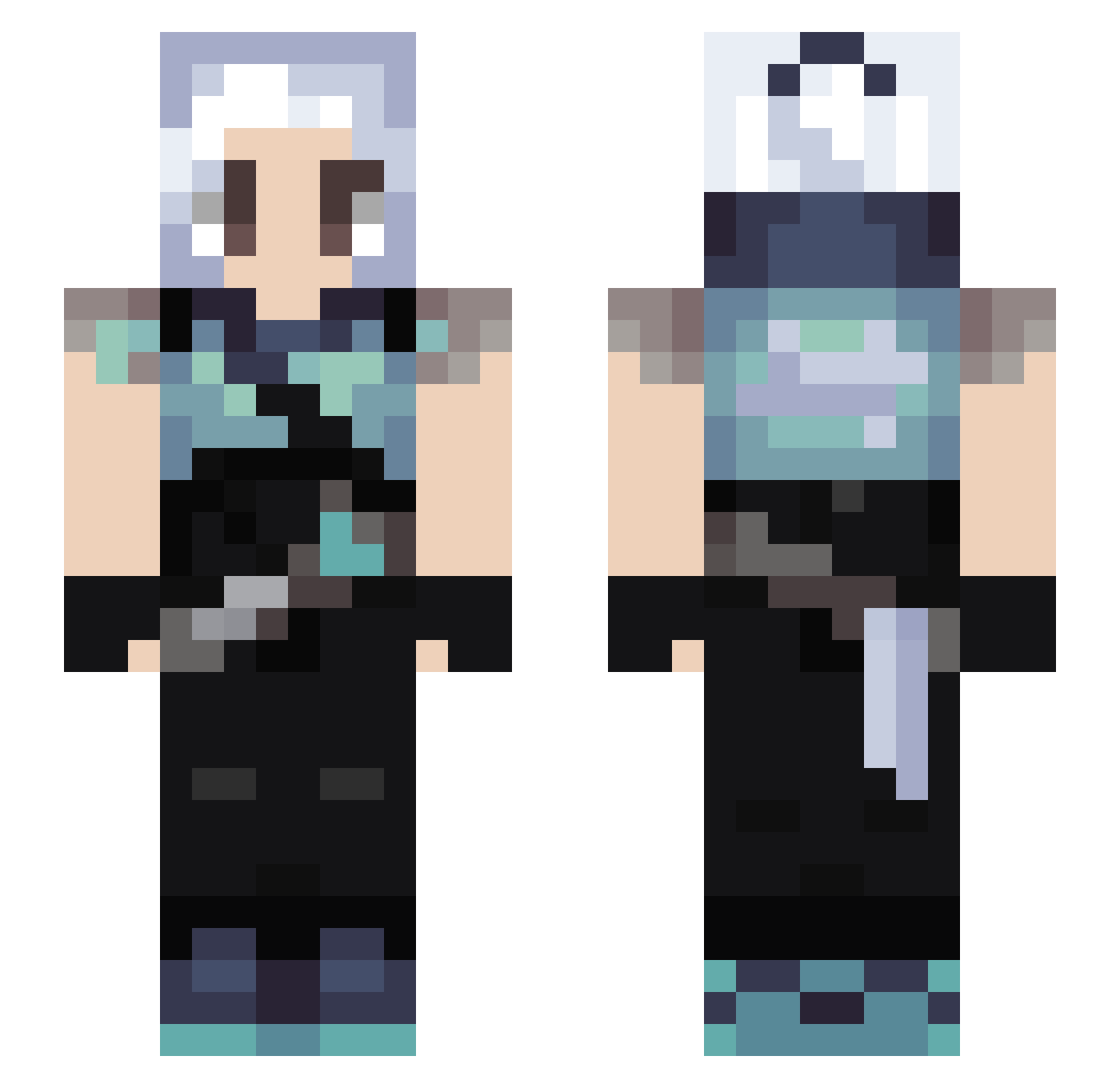 Dilstar Minecraft skin, front and back view