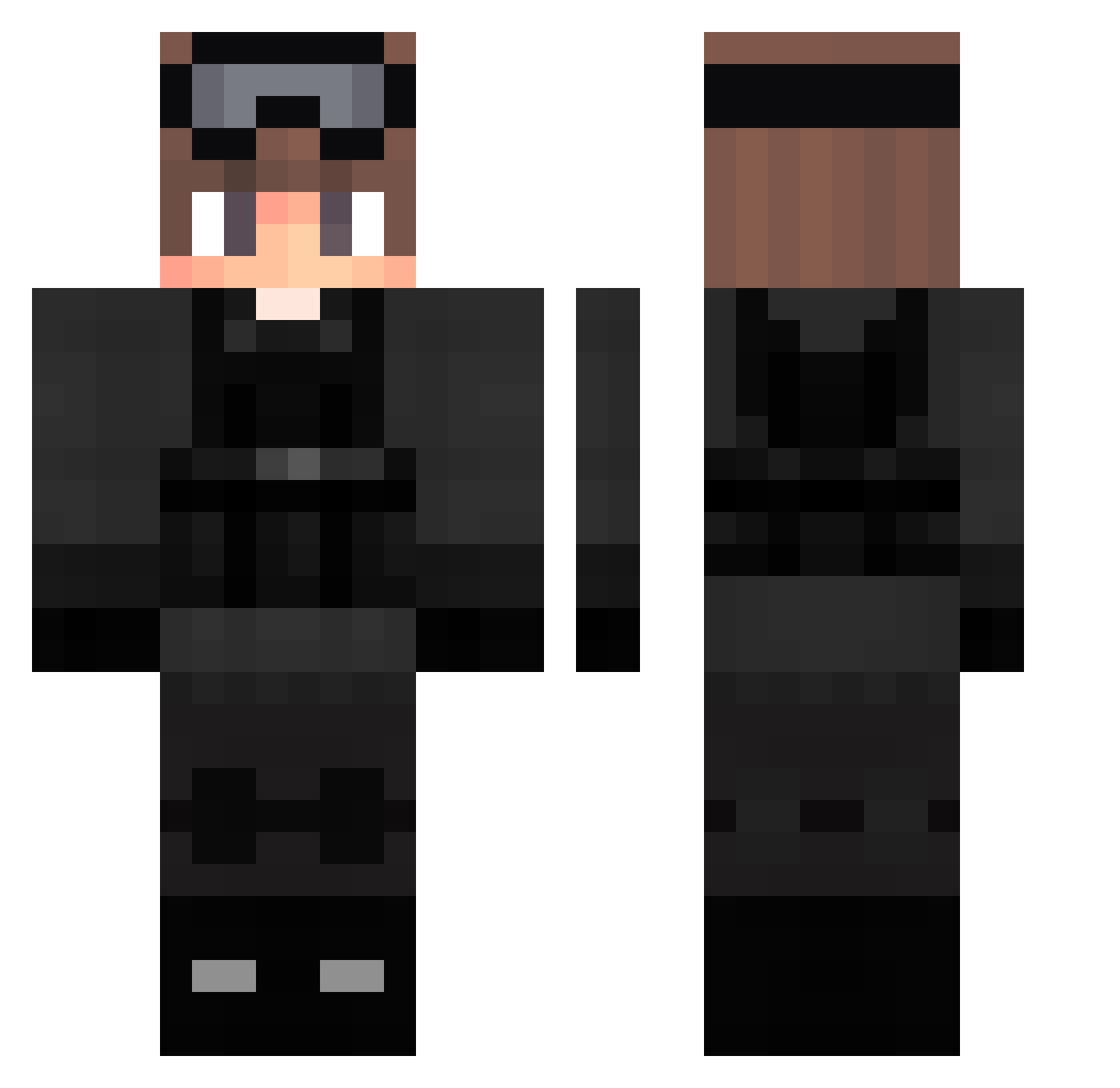 SHuMaRuS Minecraft skin, front and back view