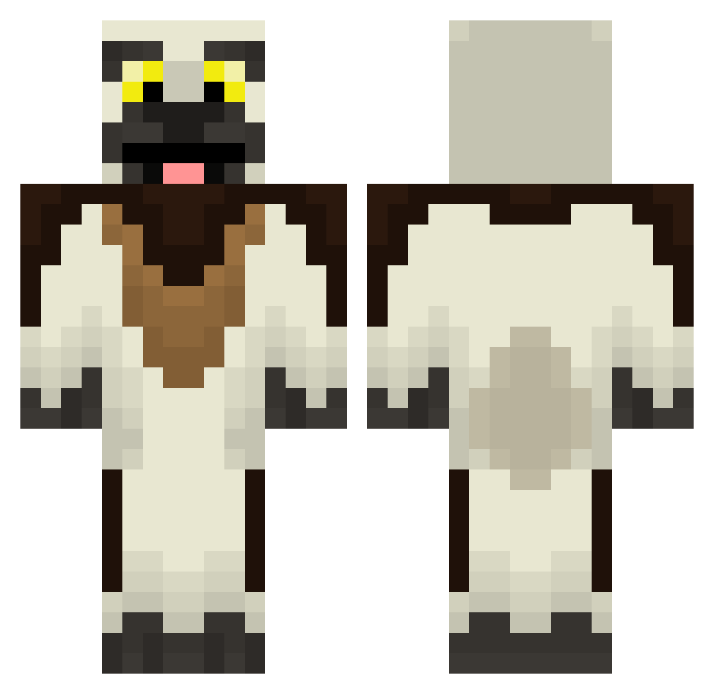 Silveiras Minecraft skin, front and back view
