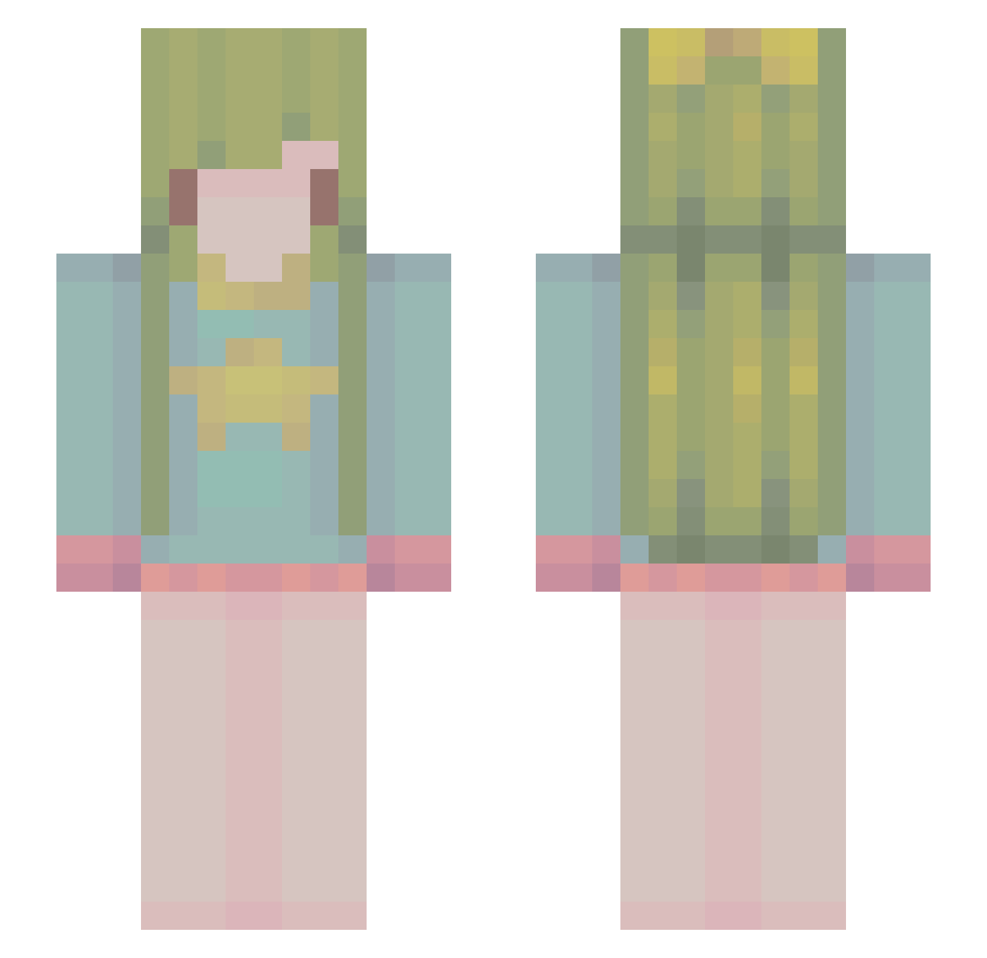 VaLiB Minecraft skin, front and back view