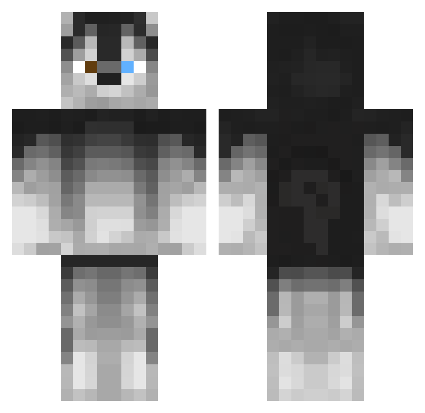 Silverbale Minecraft skin, front and back view