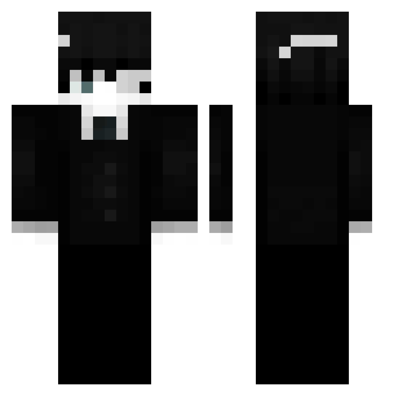 Ixoravel Minecraft skin, front and back view