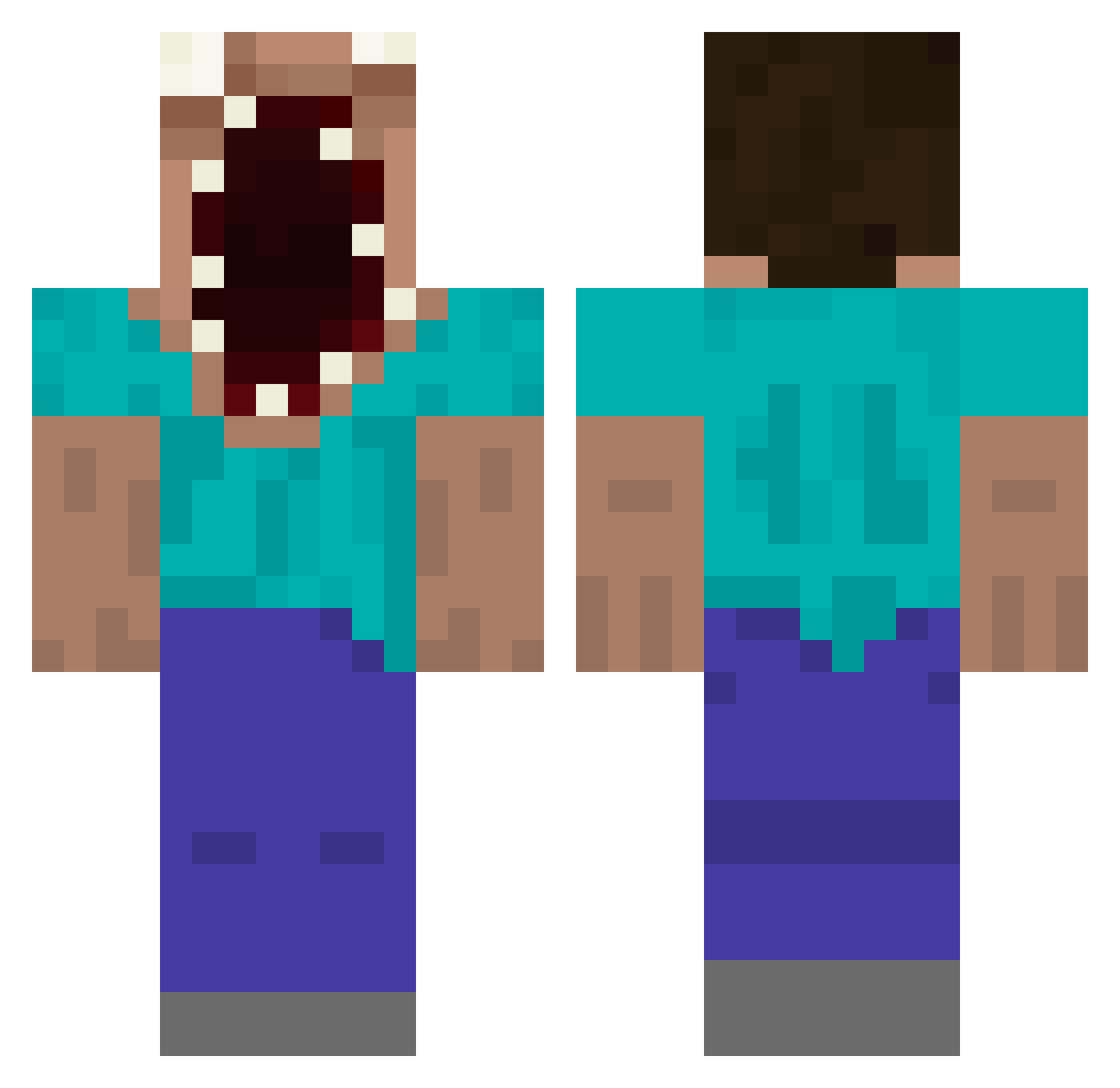 Jeg_Egg Minecraft skin, front and back view